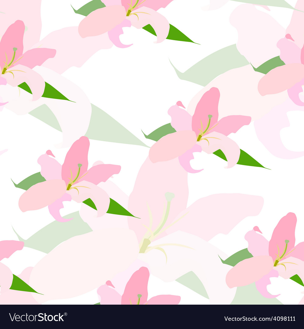 Lilly flower seamless pattern