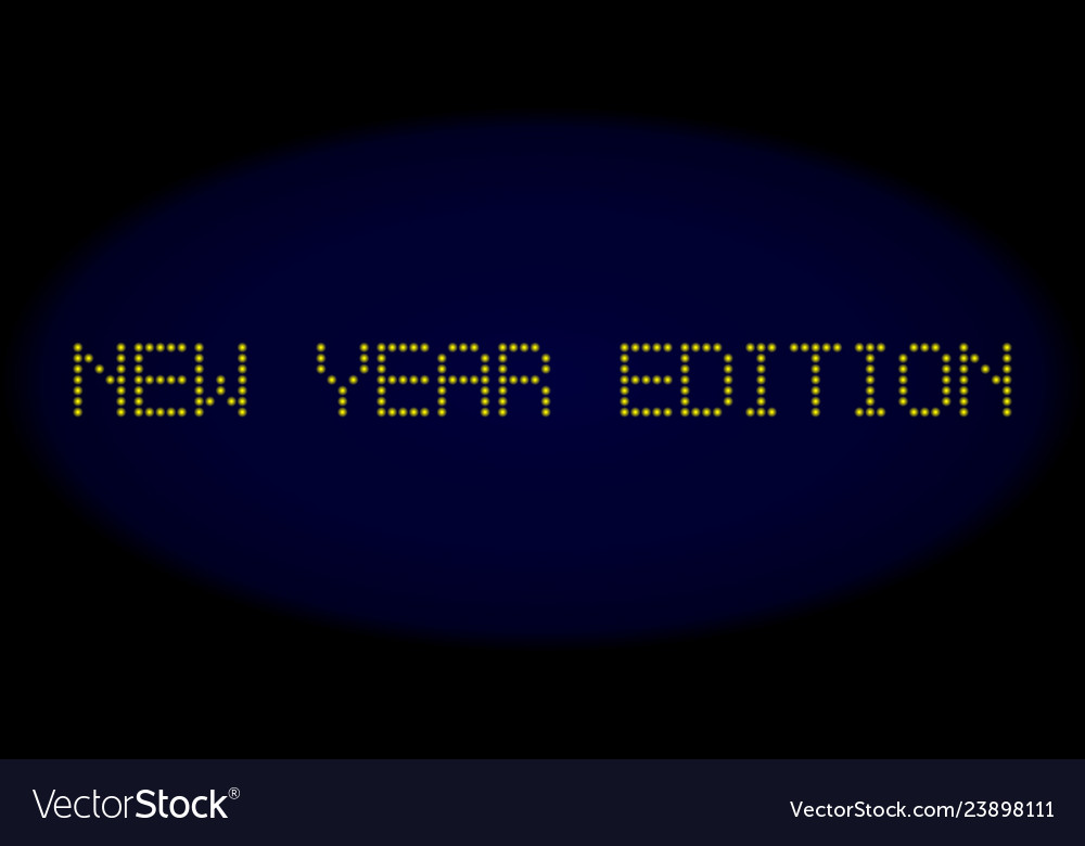 New year edition led style text with glowing dots