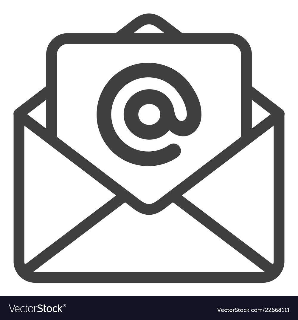 Open E Mail Flat Icon Symbol Royalty Free Vector Image