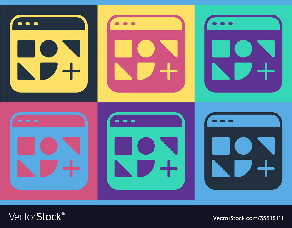 Pop art different files icon isolated on color vector image Pop art different files icon isolated on color