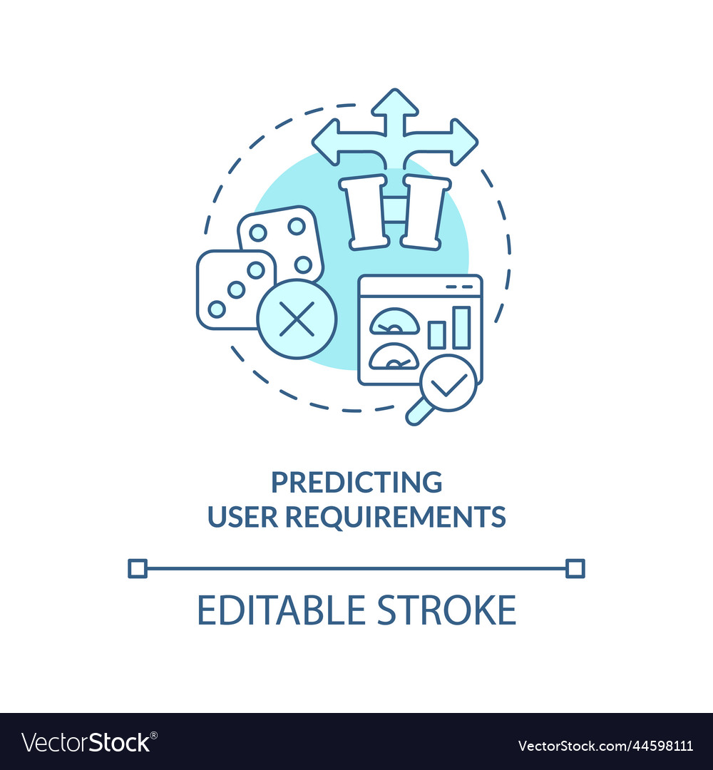 Predicting user requirements turquoise concept vector image Predicting user requirements turquoise concept