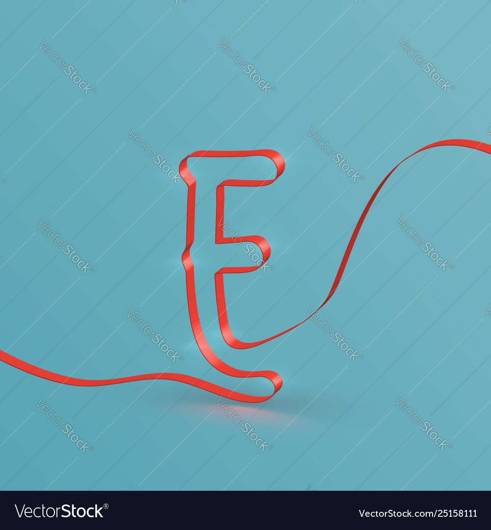 Realistic ribbon font from a typeset vector image Realistic ribbon font from a typeset