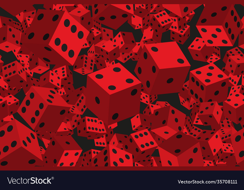 Red dice seamless pattern 3d