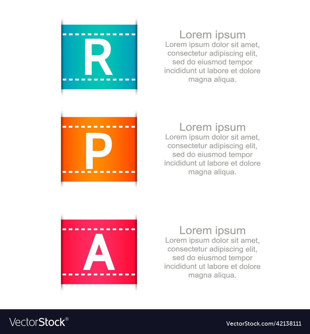 Rpa robotic process automation web page template Vector Image Rpa robotic process automation web page template