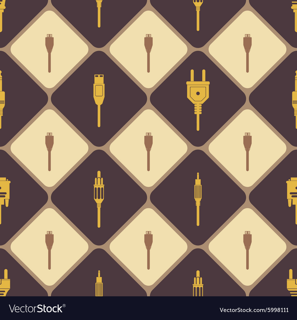 Seamless background with different power cord plug