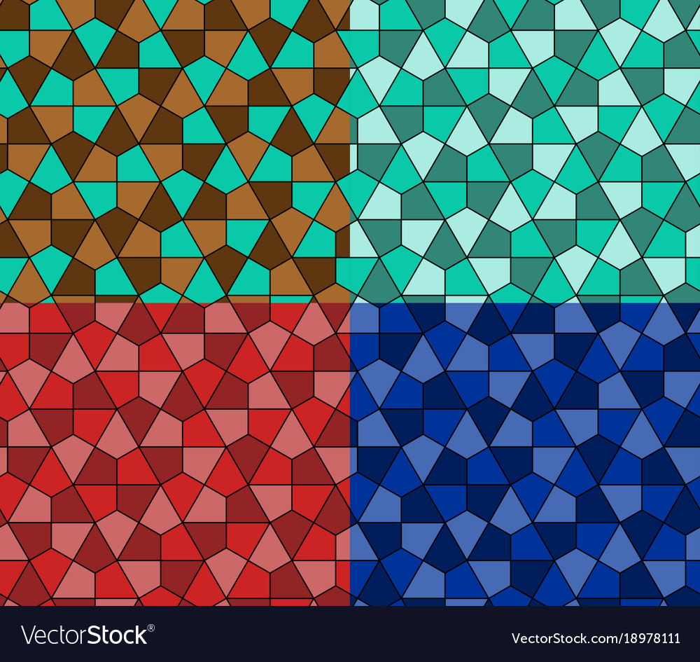 Seamless geometric pattern set simple flat lined