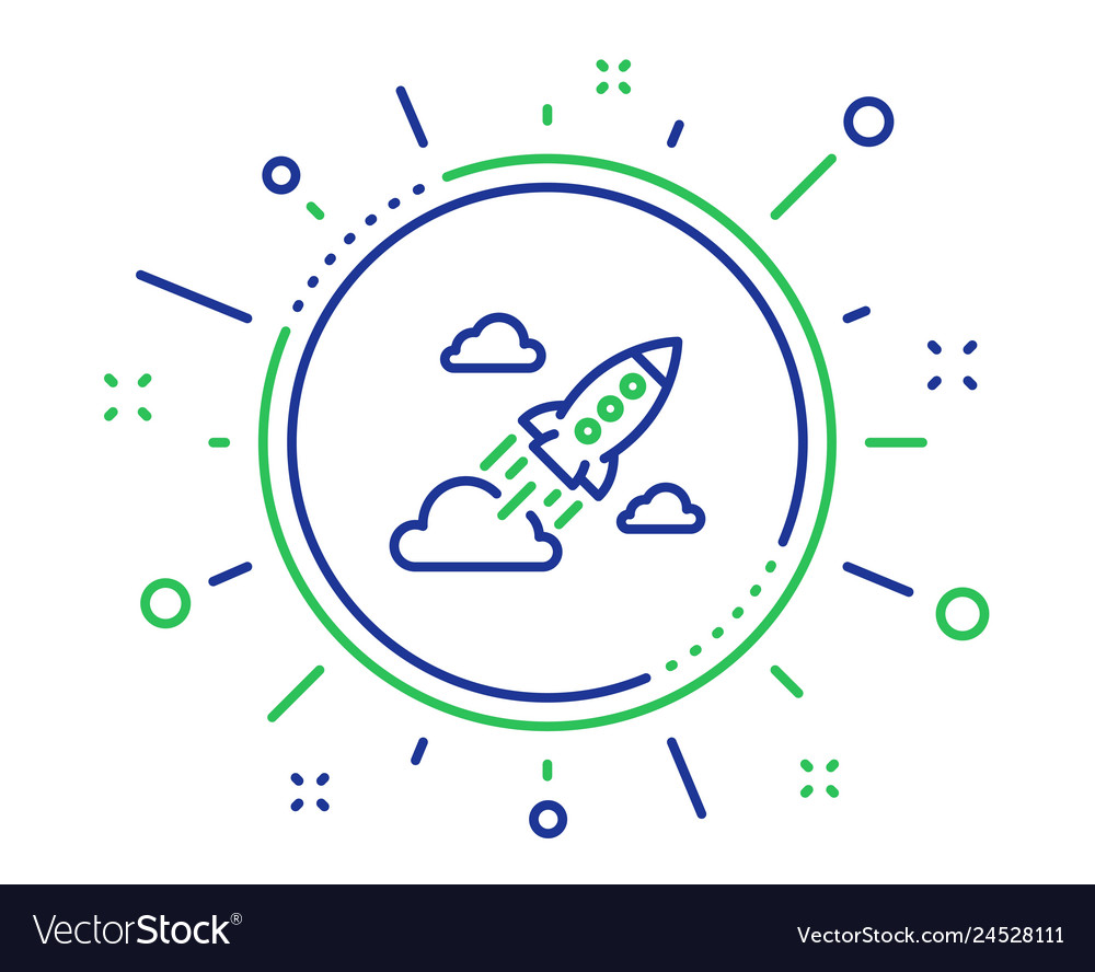 Startup rocket line icon launch project sign