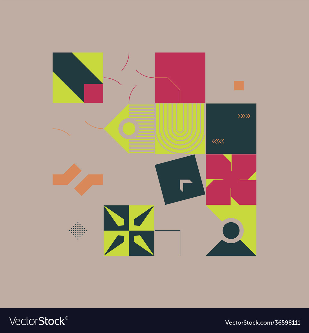 Trendy background with simple shapes vector image Trendy background with simple shapes