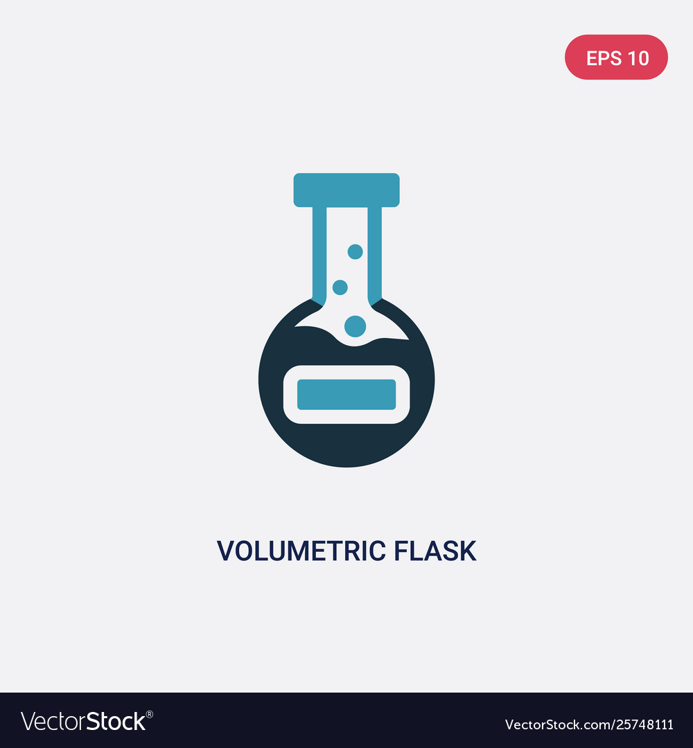 Two color volumetric flask icon from science vector image Two color volumetric flask icon from science