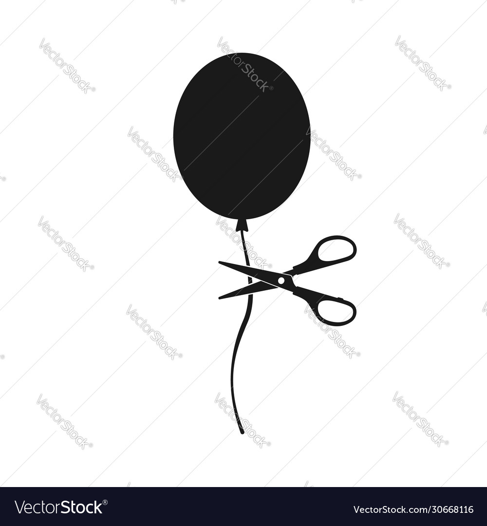 Balloon air and scissors icon