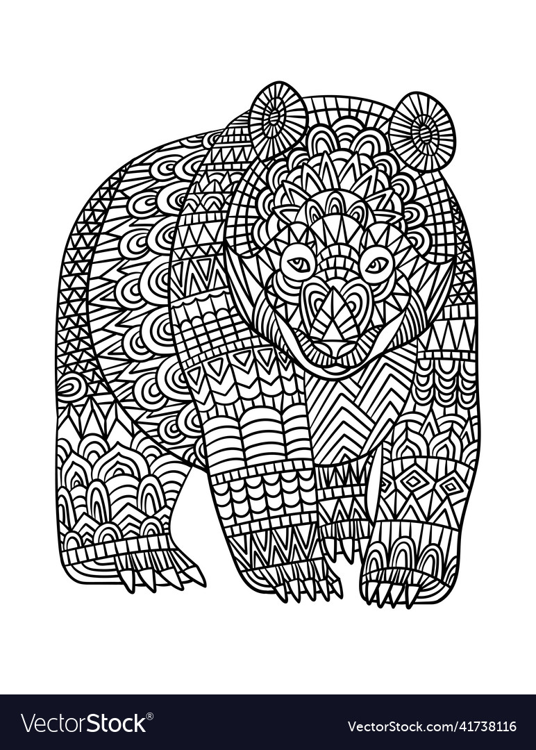 Bear Mandala Malvorlagen für Erwachsene