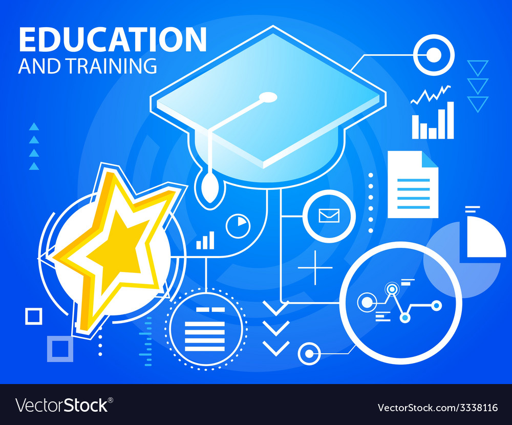 Bright star of education and training on blu