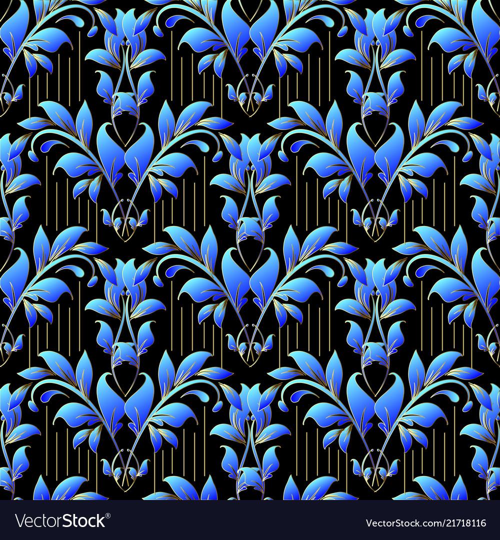 Damask floral 3d seamless pattern ornamental