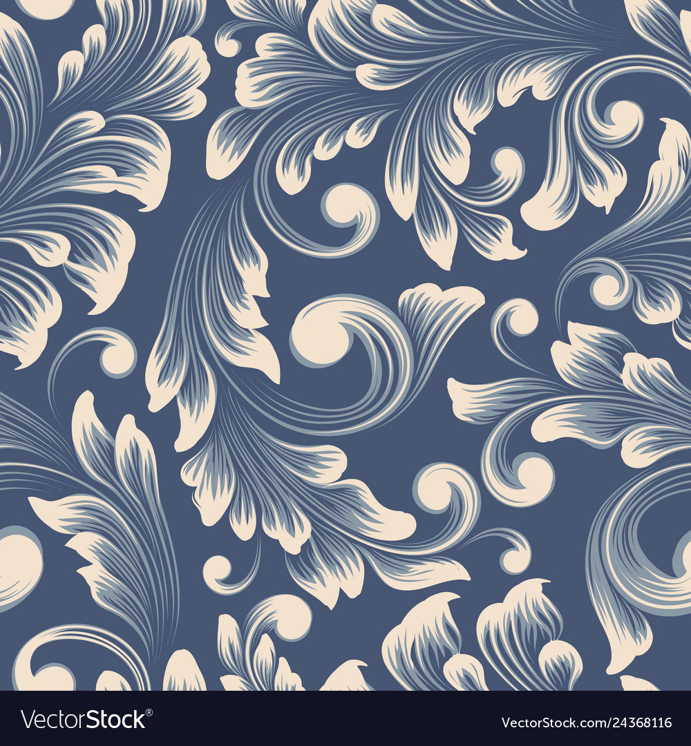 Damask Blumenmuster Element