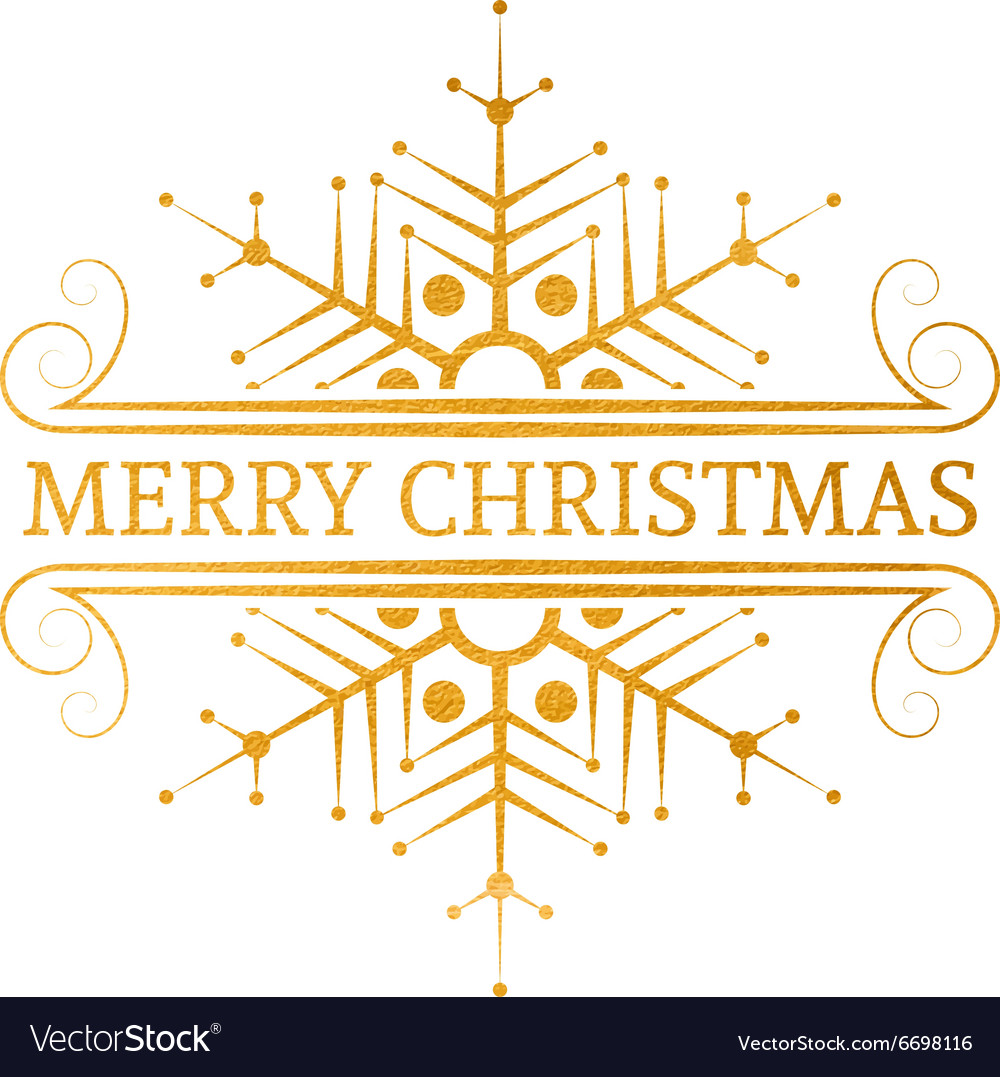 Decorative gold christmas design element Vector Image