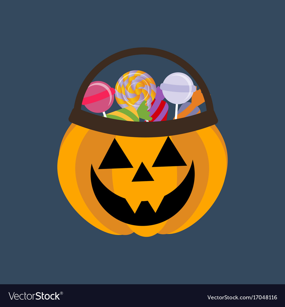 Halloween pumpkin and candies