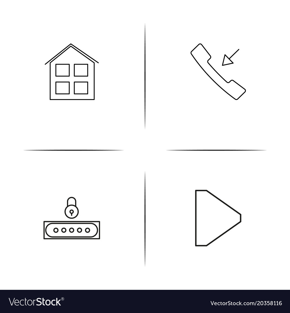 Interface simple linear icon setsimple outline