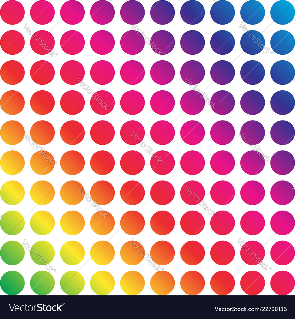 Mesh of shapes with spectrum gradient fill