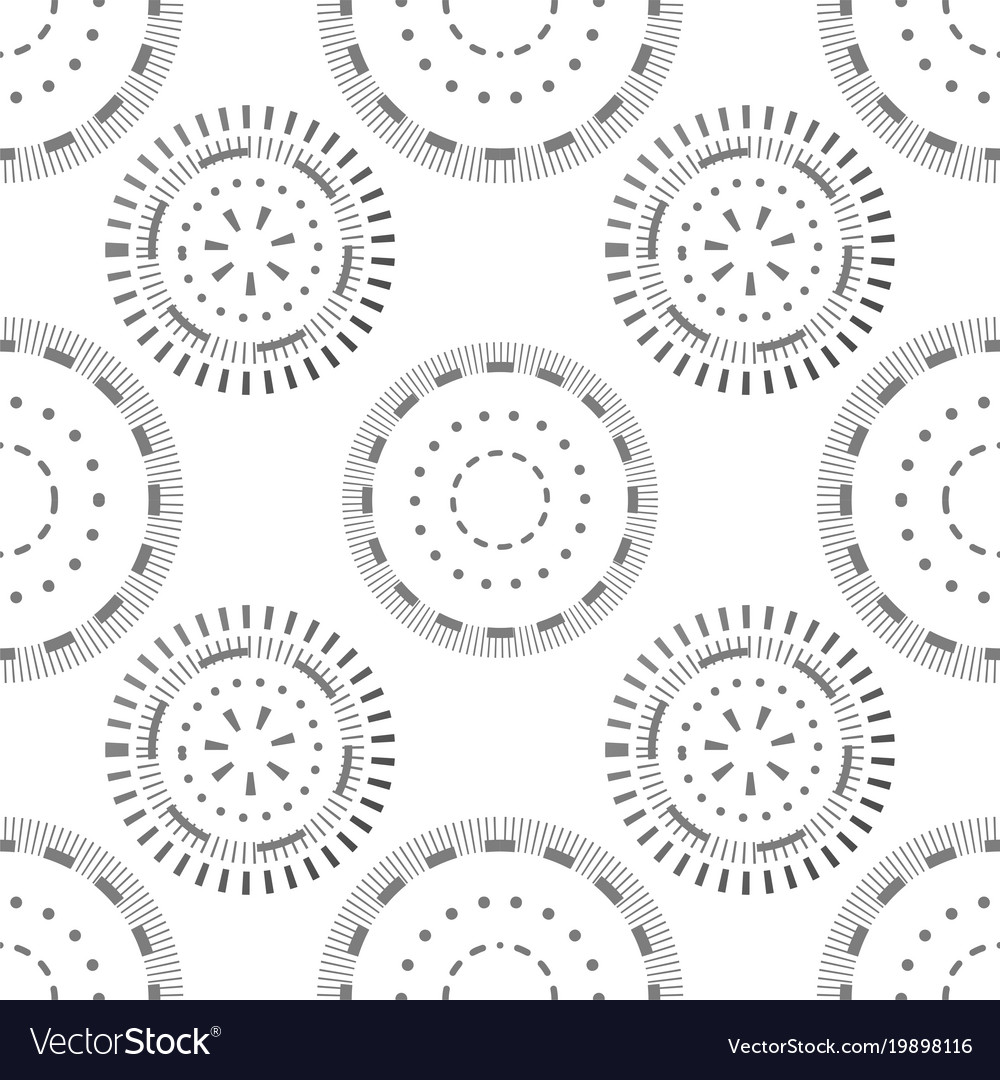 Seamless pattern with grey circles and dots