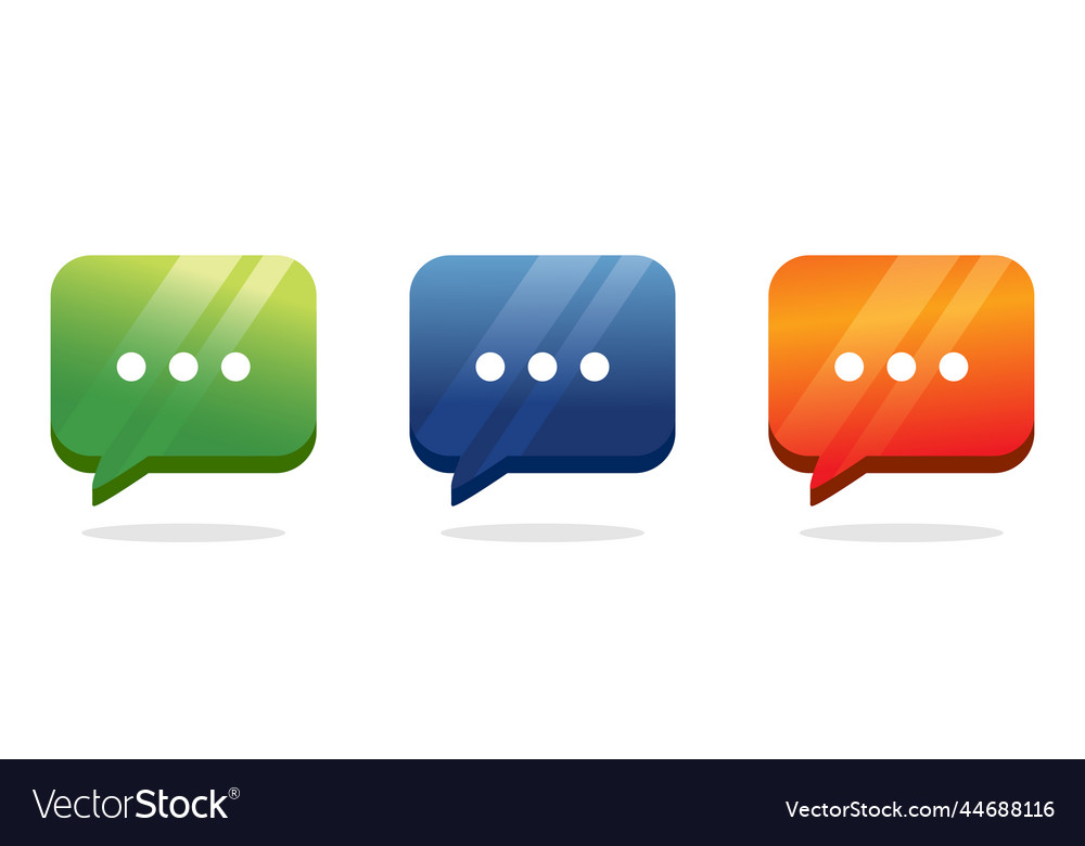 Set of chat bubble in realistic style speech