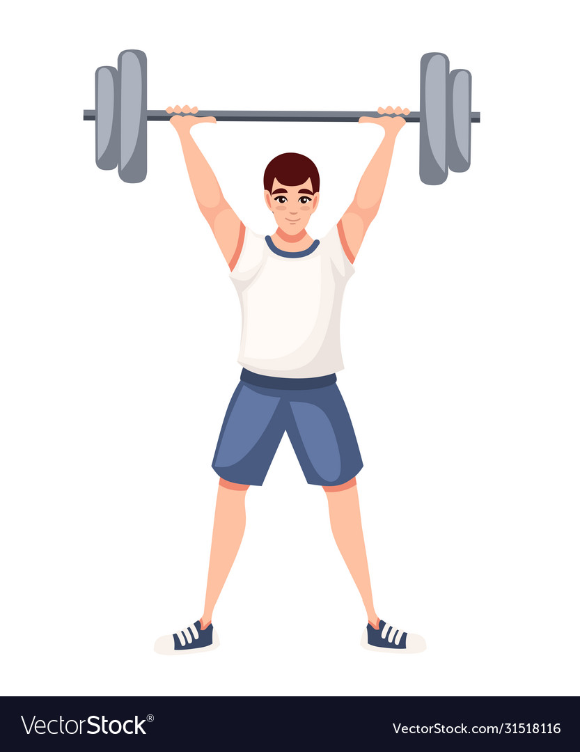 Strong bodybuilder sportsman lifting heavyweight Vector Image