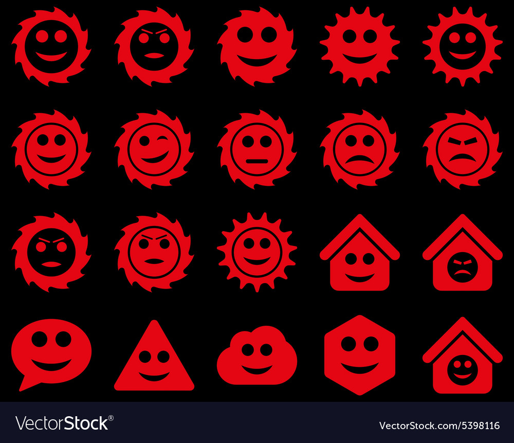 Tools gears smiles emotions icons