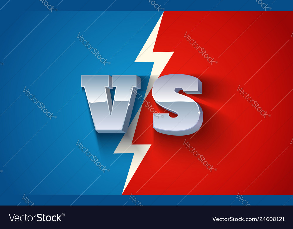 A metallic vs letters vector image A metallic vs letters