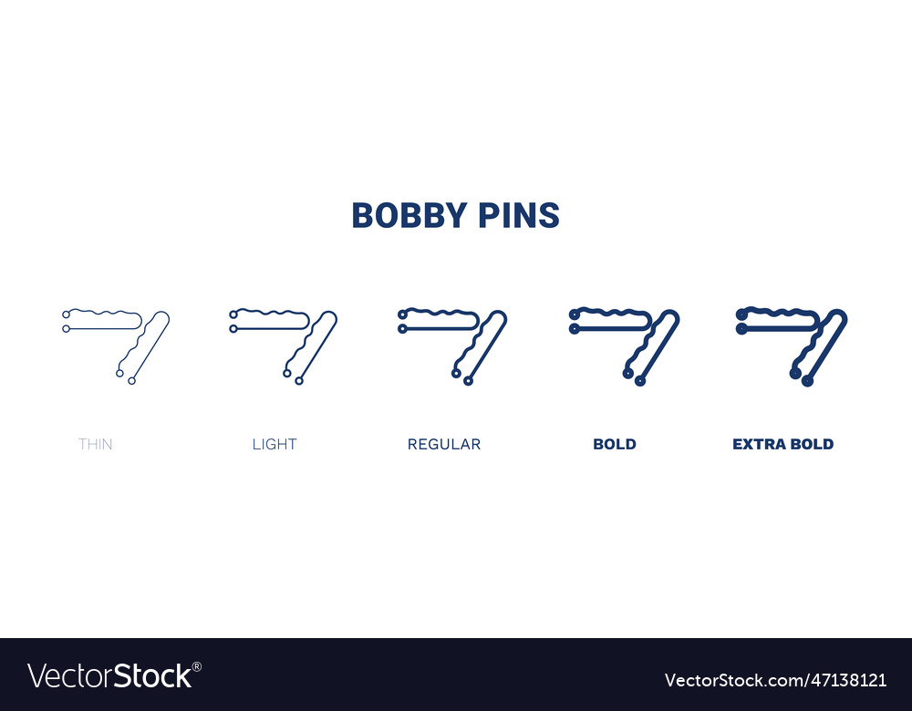 Bobby pins icon thin light regular bold black