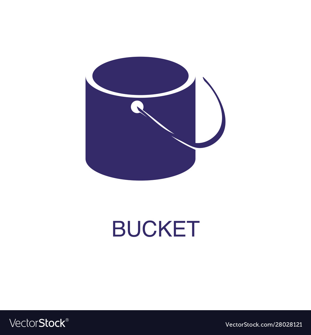 Bucket element in flat simple style on white