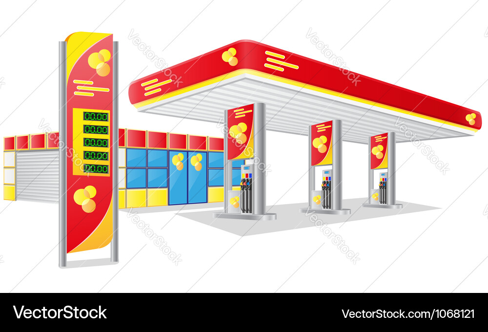 Car petrol station Royalty Free Vector Image - VectorStock