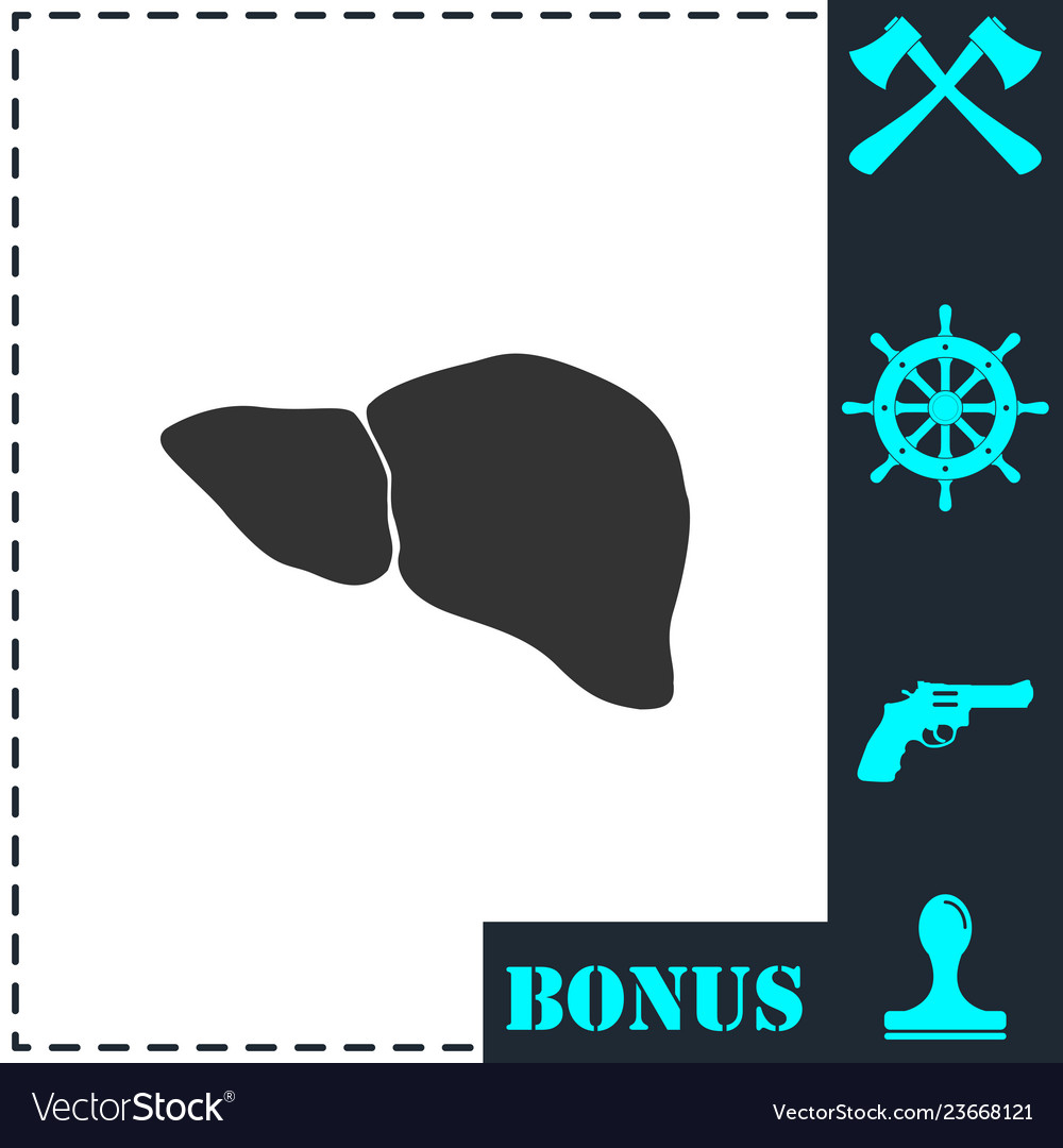 Liver icon flat Royalty Free Vector Image - VectorStock