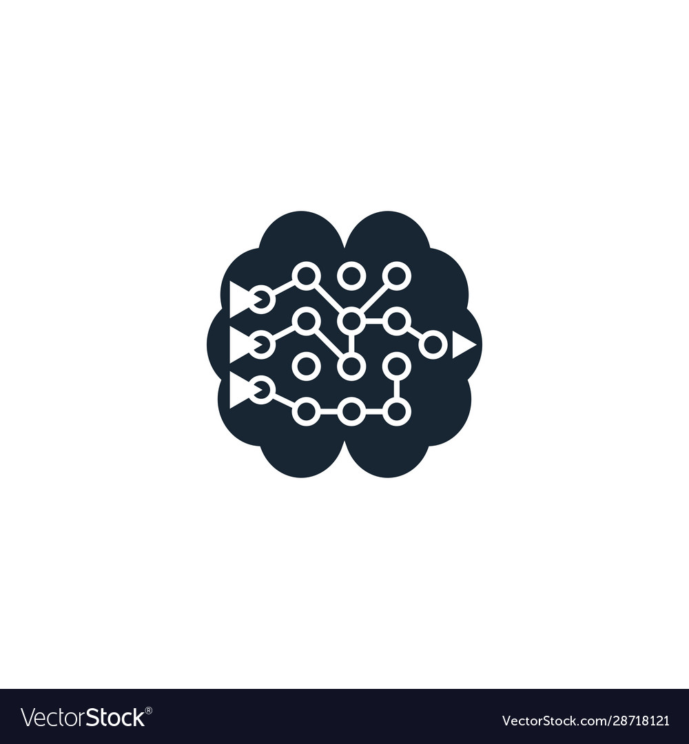 Neural network creative icon from artificial
