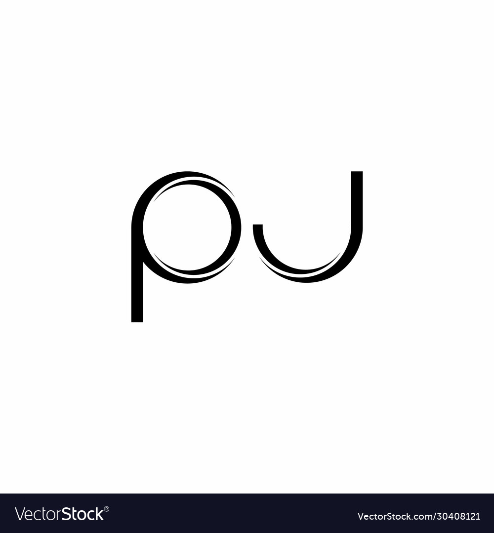 Pj logo monogram with slice rounded modern design