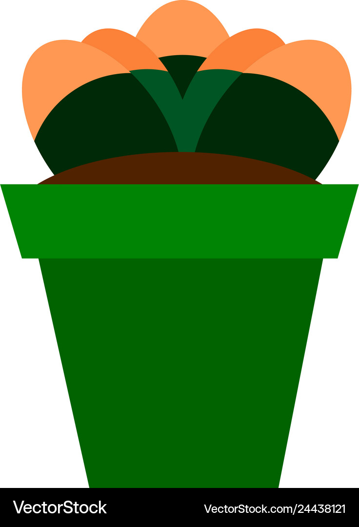 Plant pot flat on white Royalty Free Vector Image