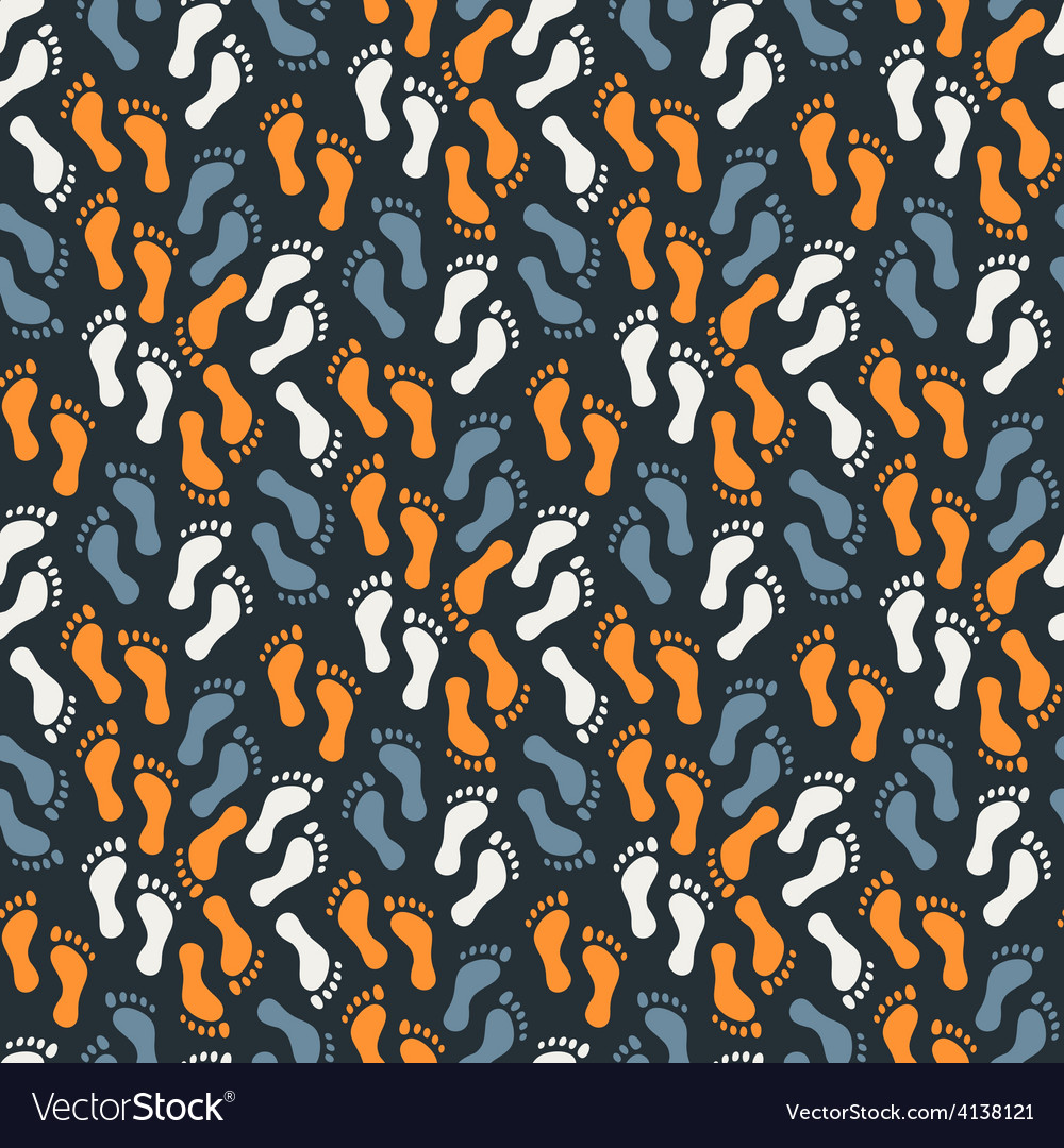 Seamless pattern with human footprints