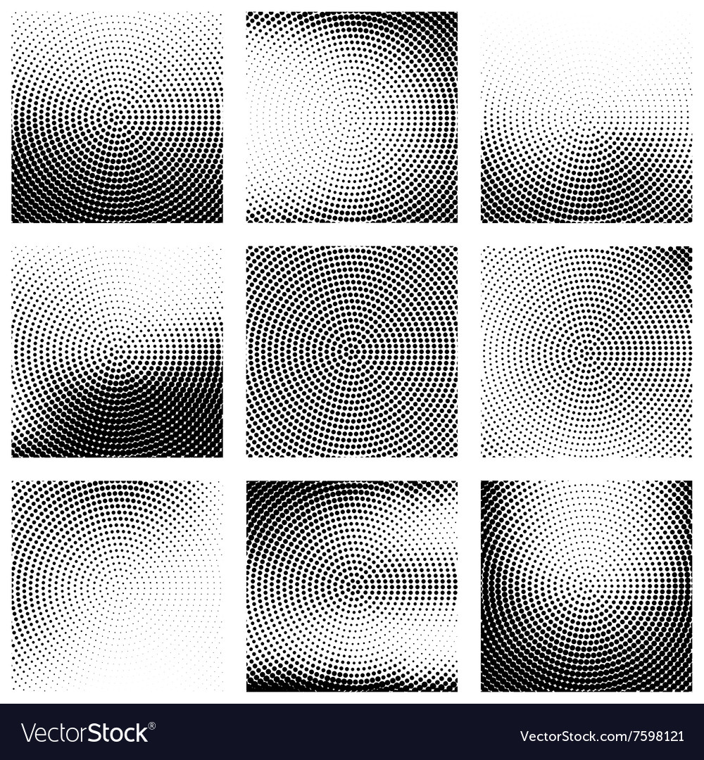Set of abstract halftone background