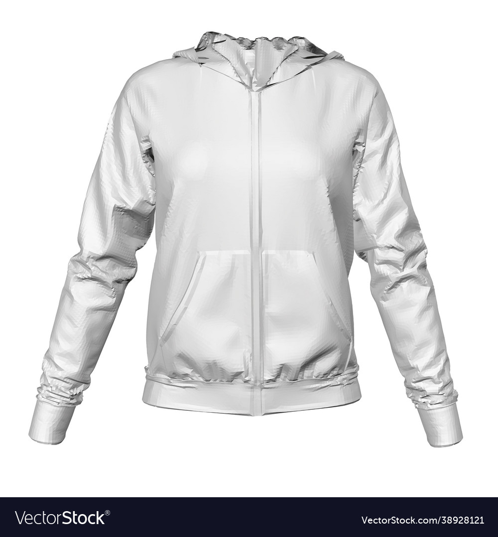 Sports white jacket with pockets isolated Vector Image