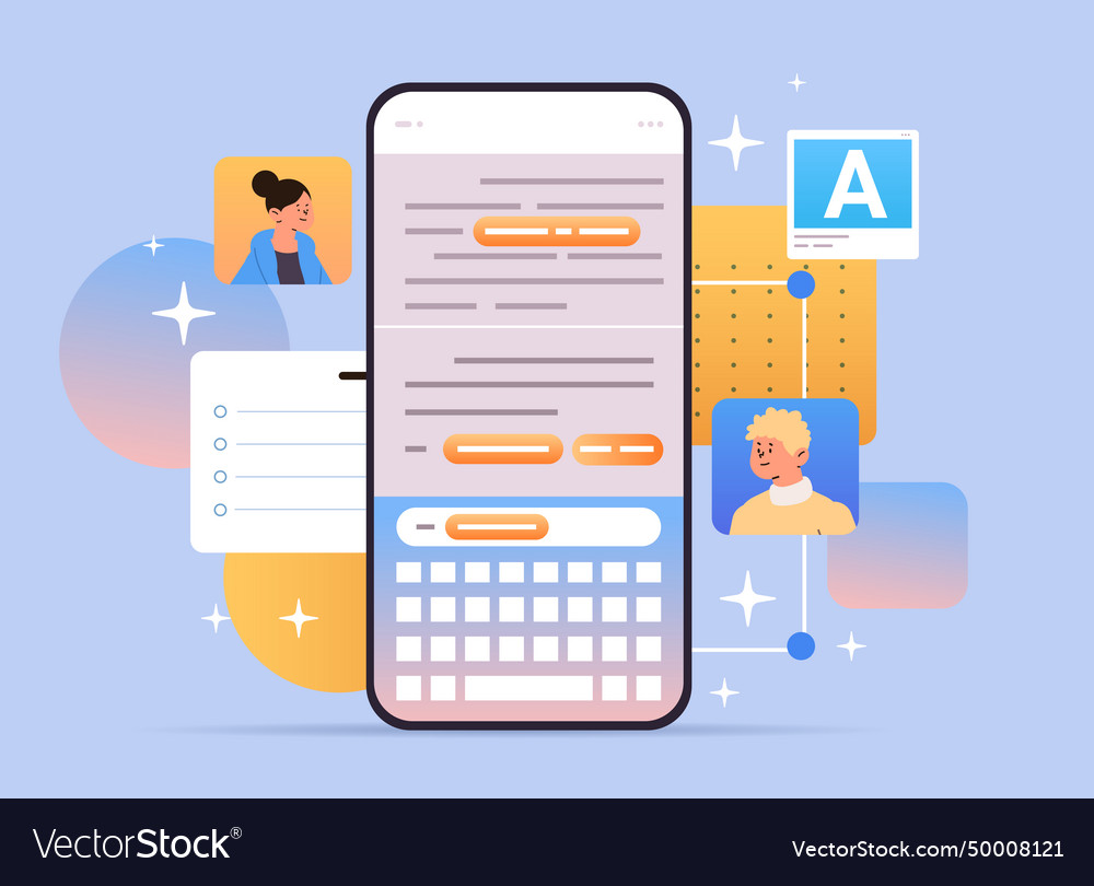 Students using online services of correcting text vector image Students using online services of correcting text