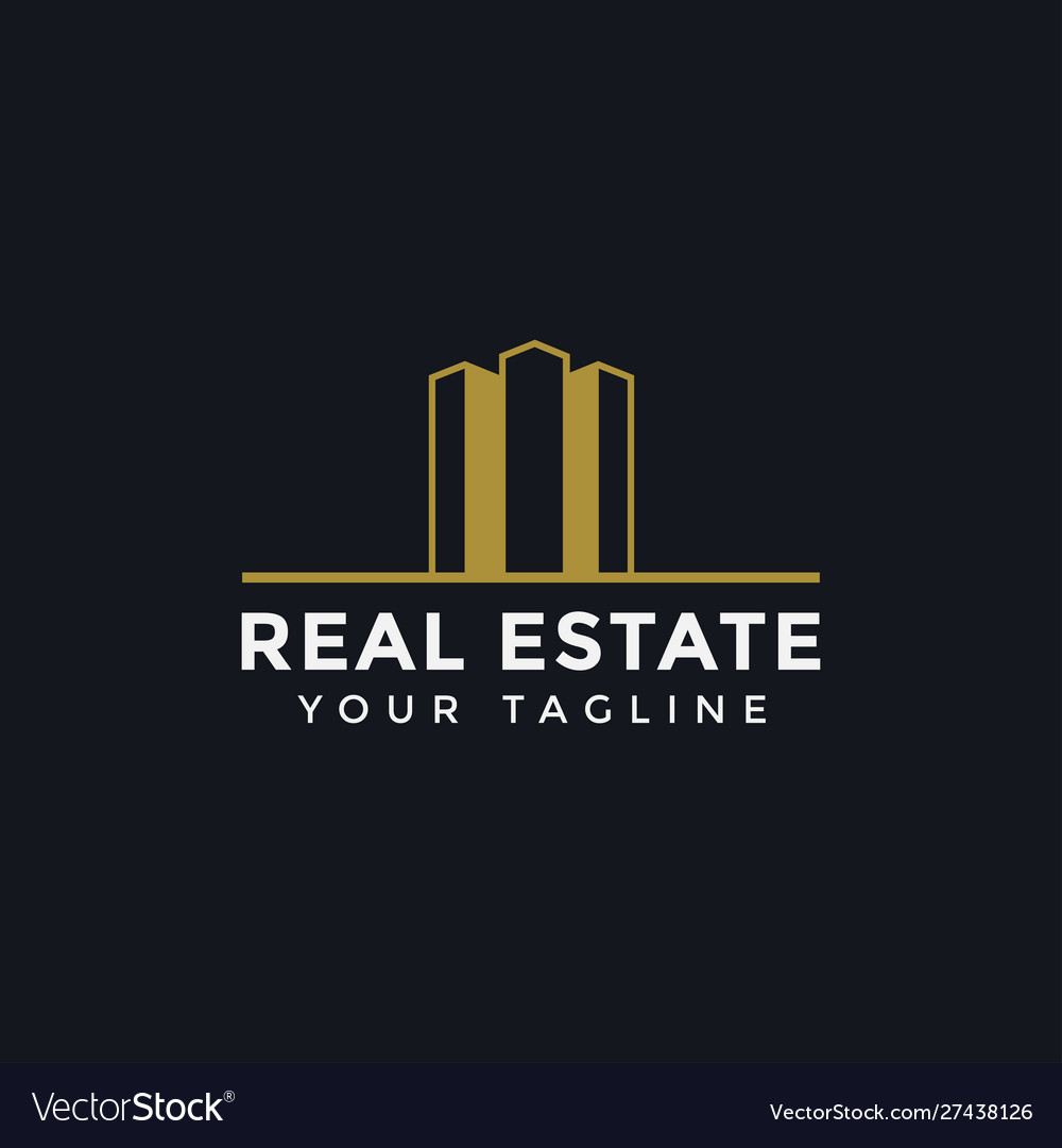 Abstract simple elegant real estate logo line Vector Image