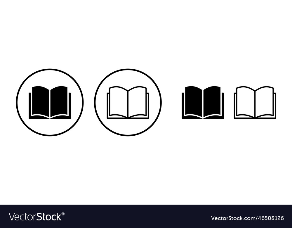 Book icon open icon Royalty Free Vector Image - VectorStock