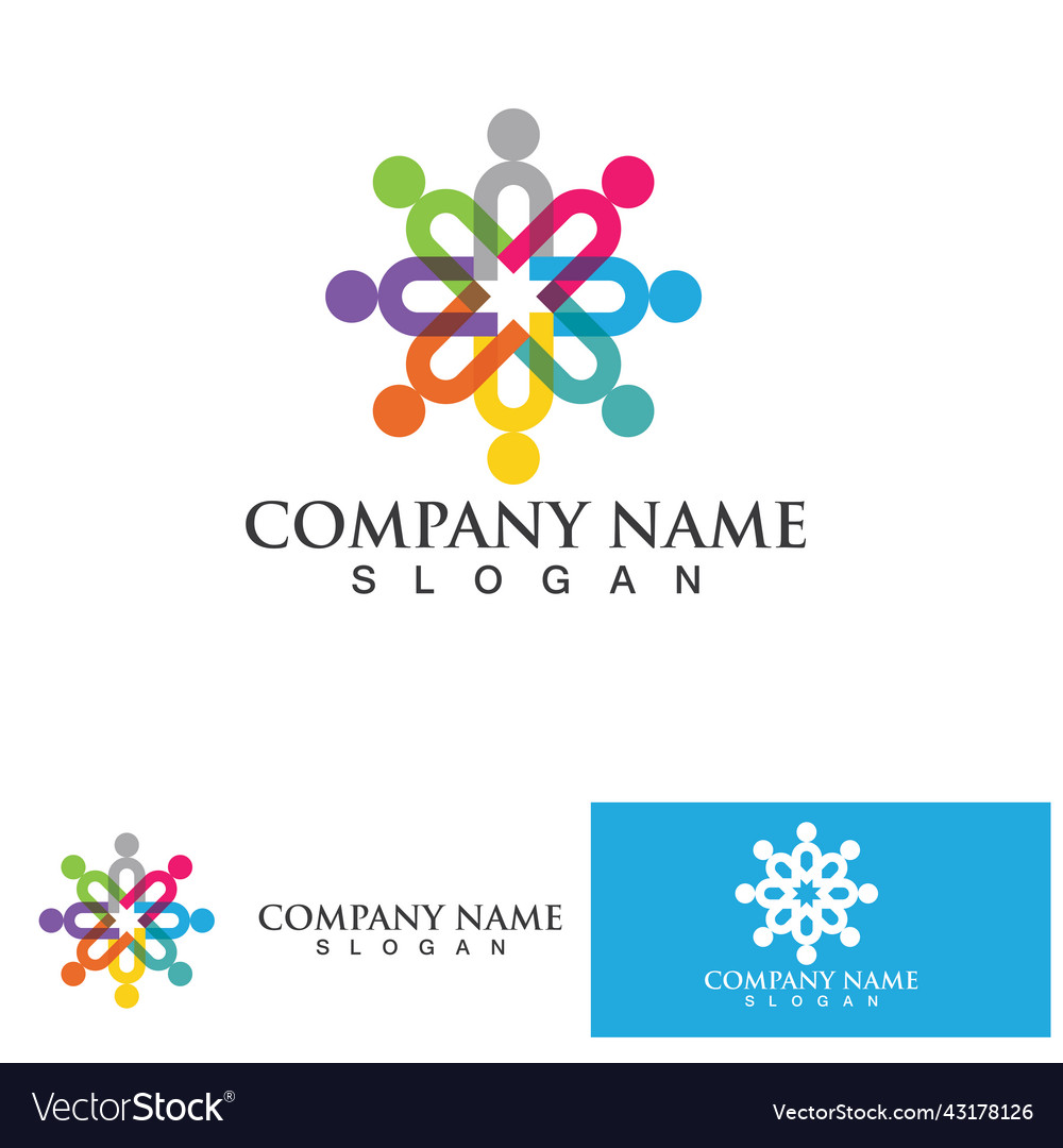 Community logo design template for teams Vector Image