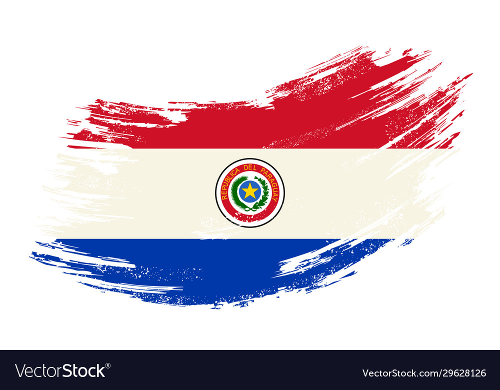 Paraguayan flag grunge brush background