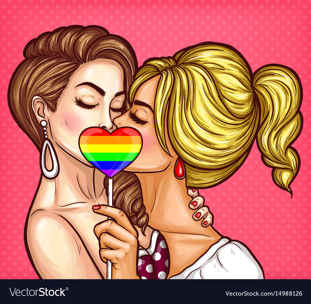 Lesbian Couple Kissing