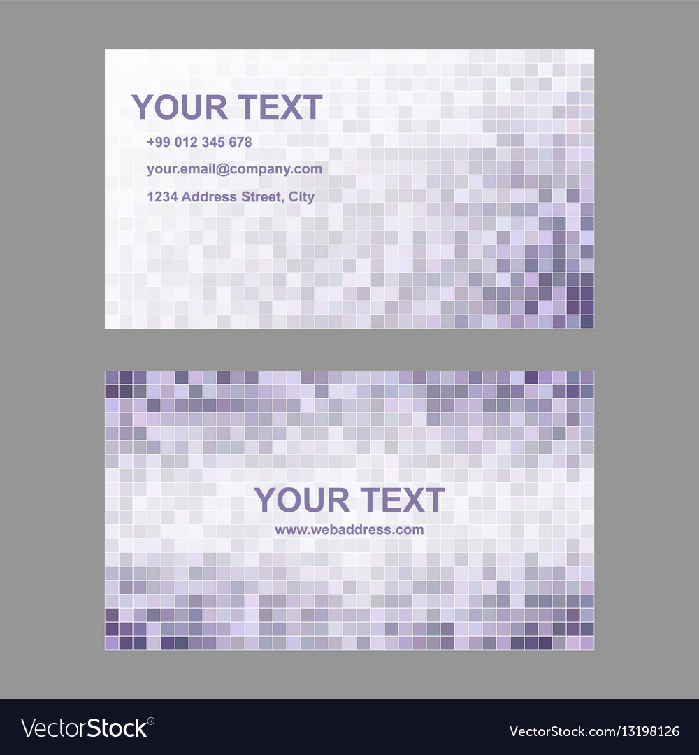 Purple geometric business card template set Vector Image