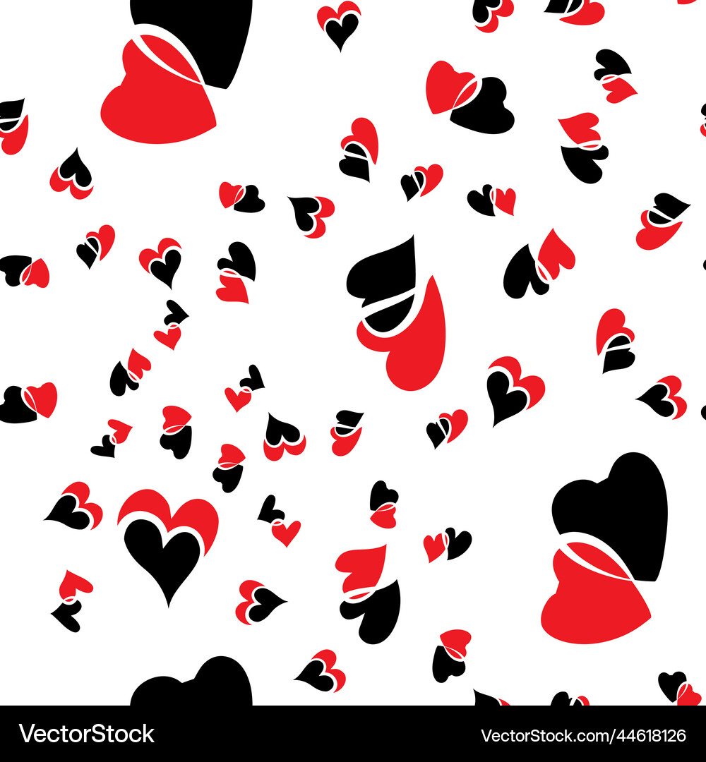 Red hearts - seamless pattern Royalty Free Vector Image