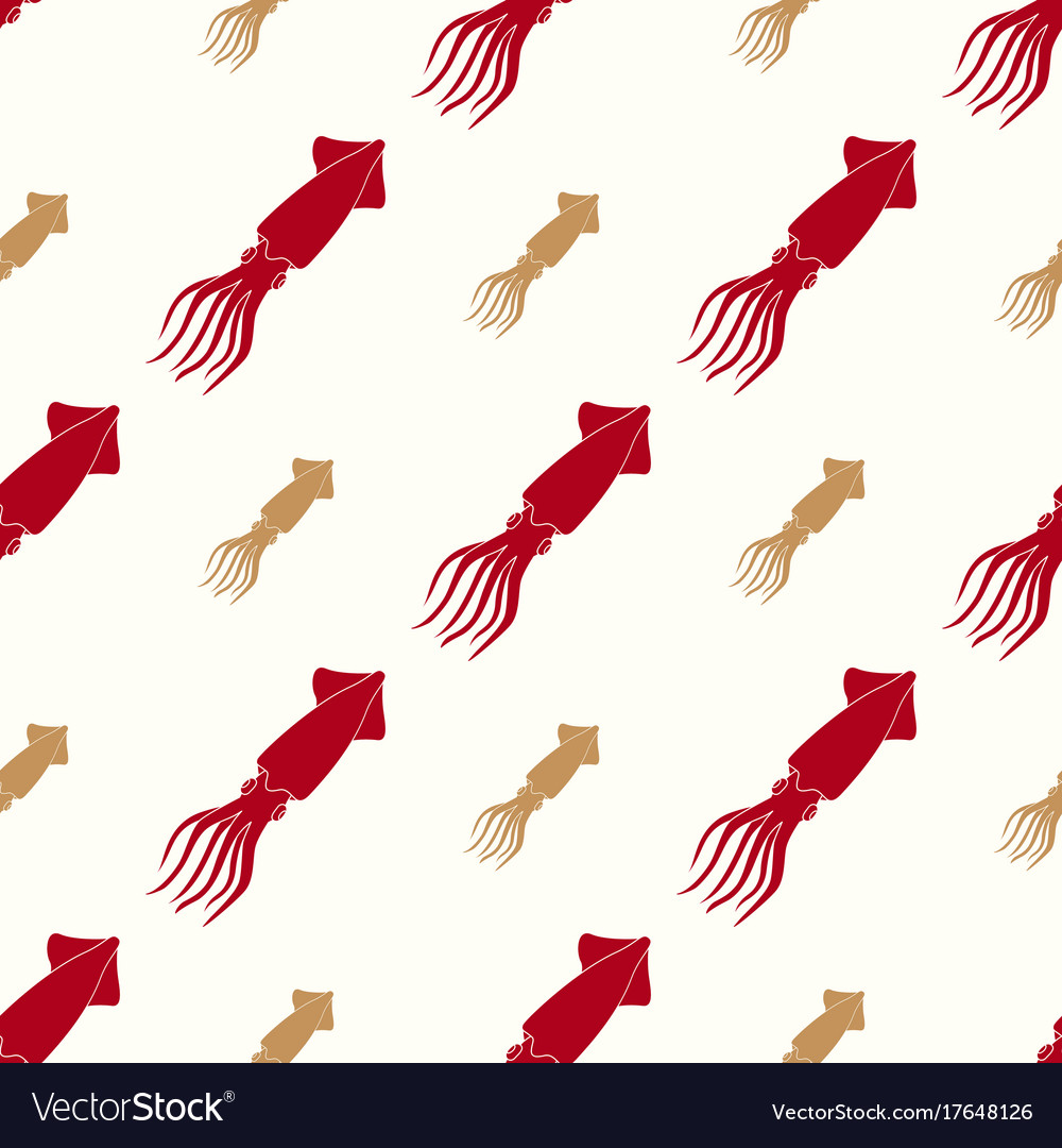 Seamless pattern with squids