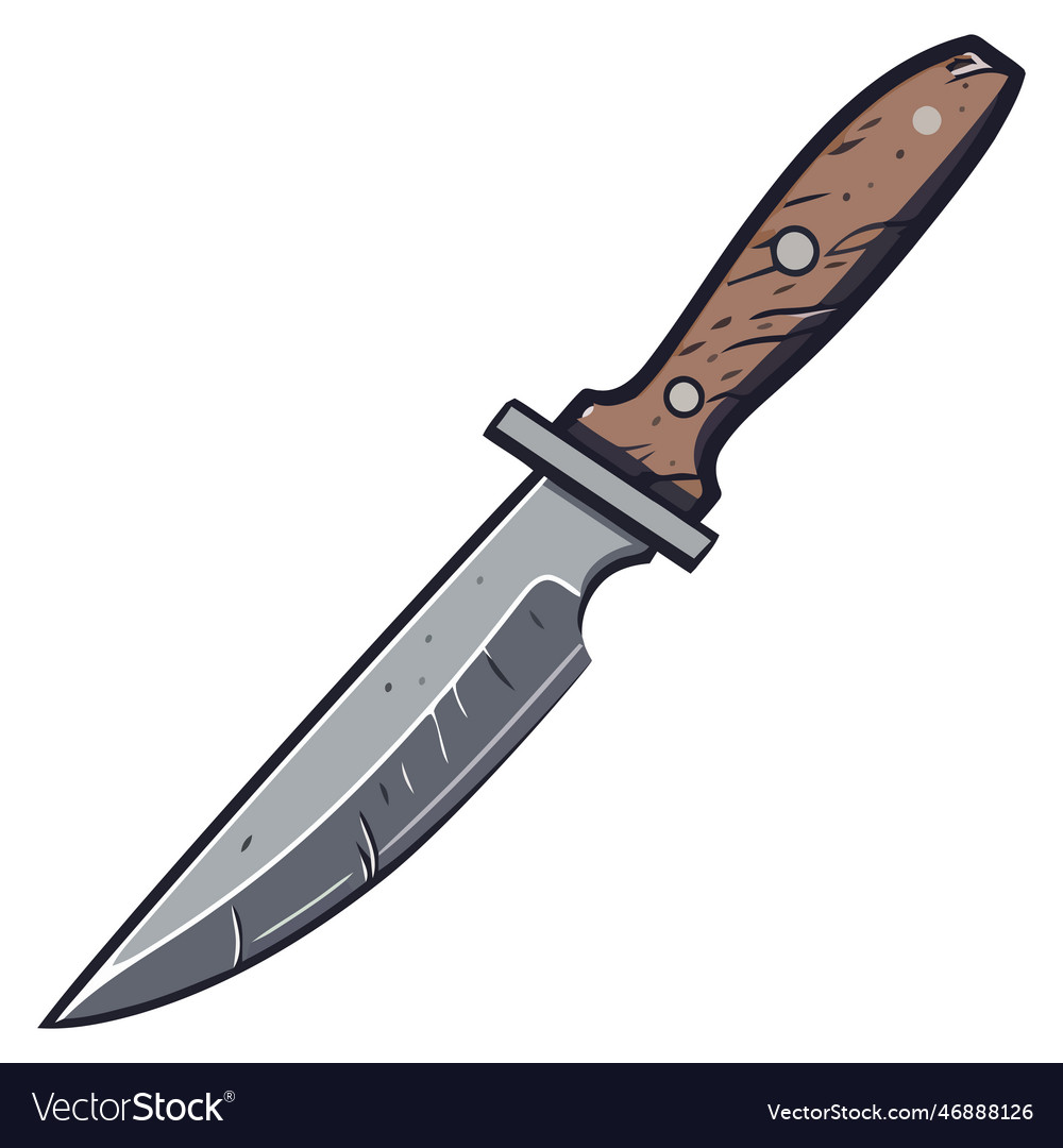 Sharp steel blade handle of metal dagger Vector Image