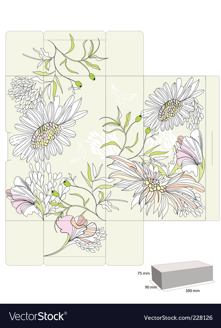 Template For Decorative Box Royalty Free Vector Image