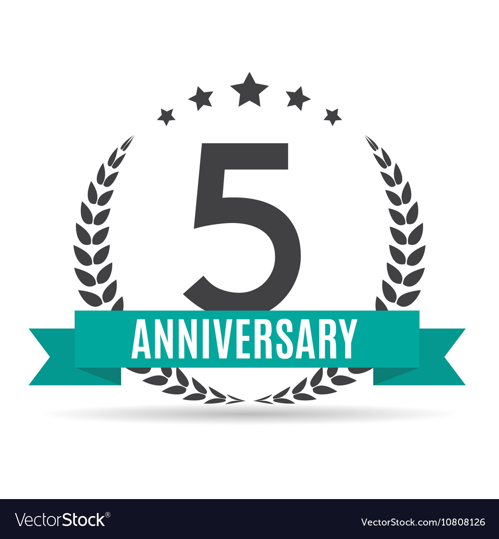 Template logo 5 years anniversary Royalty Free Vector Image