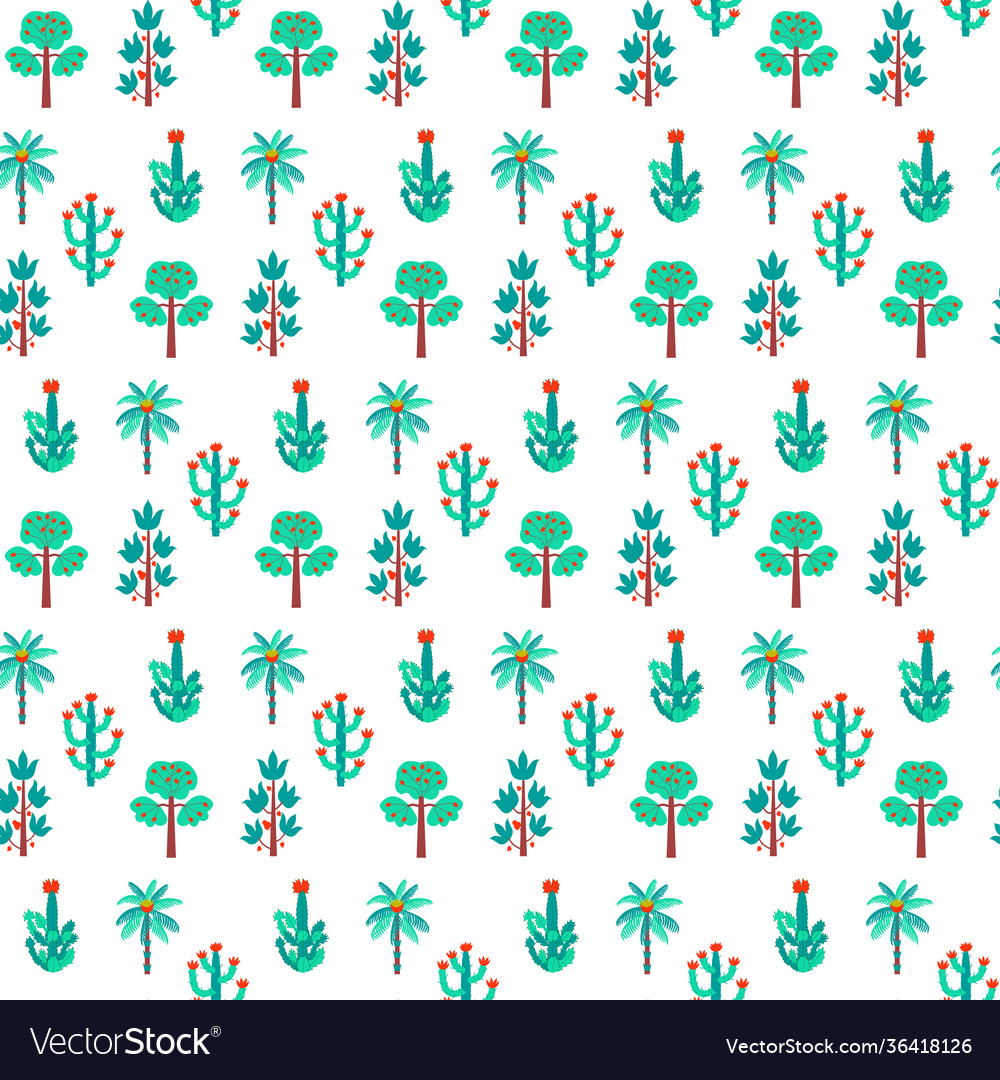 Tree nature seamless pattern